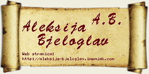 Aleksija Bjeloglav vizit kartica
